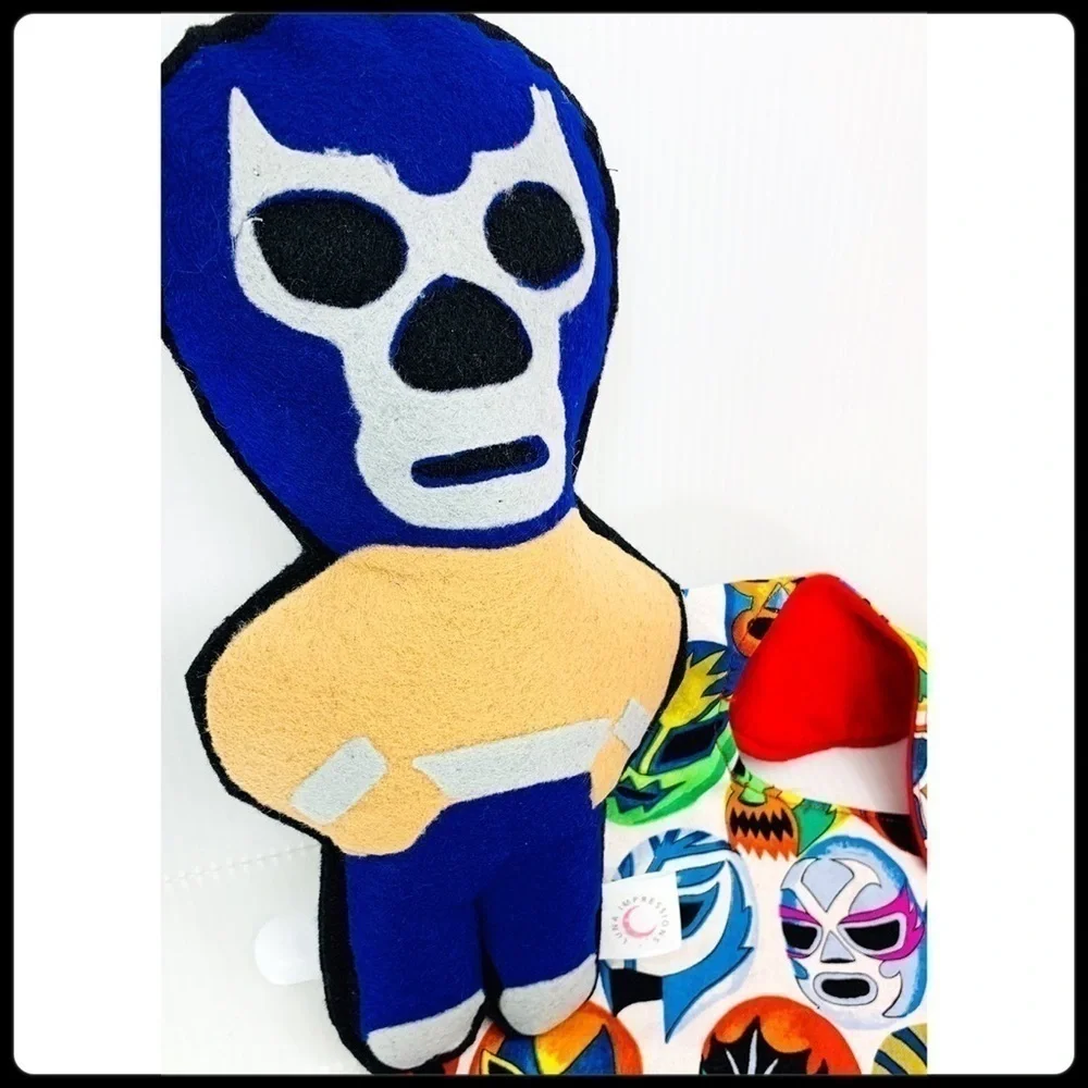 Luchador Plush & Bib Bundle gift set handmade
